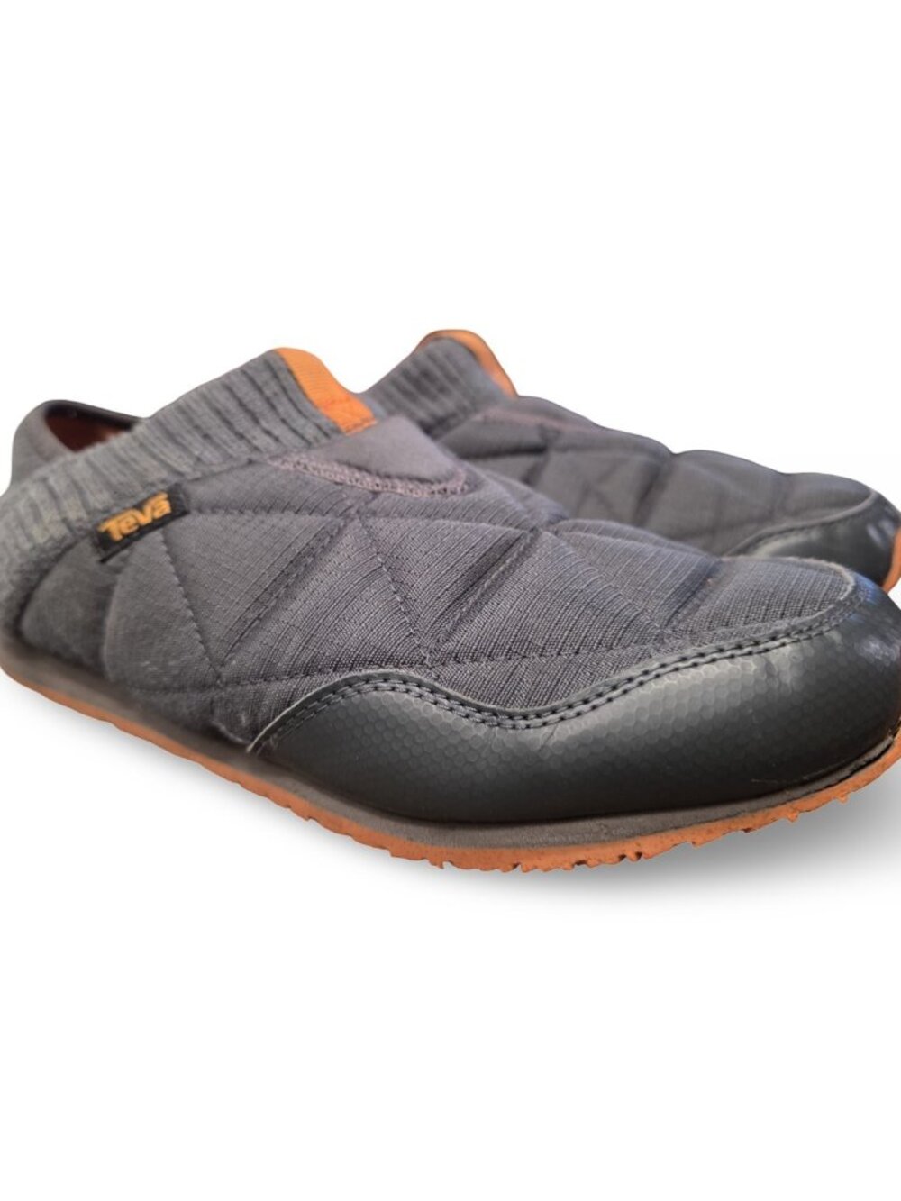 Teva ReEmber Camp Slip On Shoes Mens 8 Black Orange Quilted 1125472 Slipper Mule